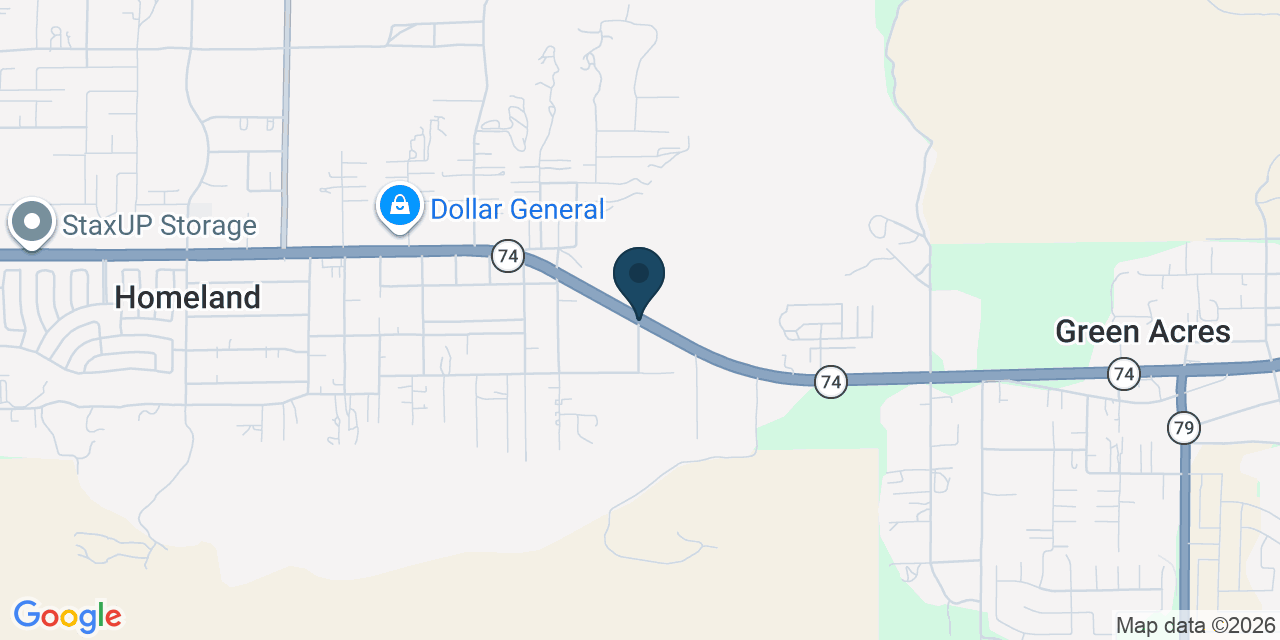 Map showing Homeland, Riverside County, CA