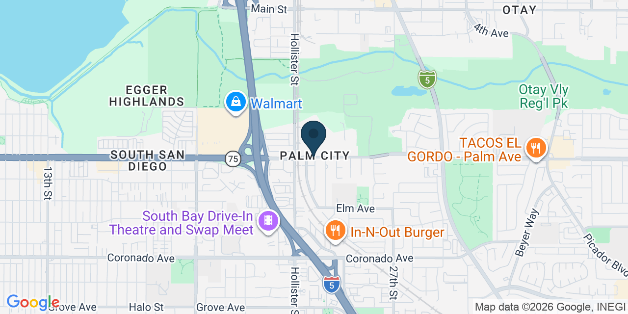 Map showing San Diego County, CA