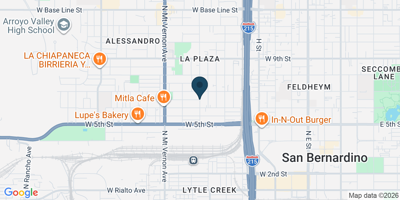 Map showing San Bernardino, San Bernardino County, CA