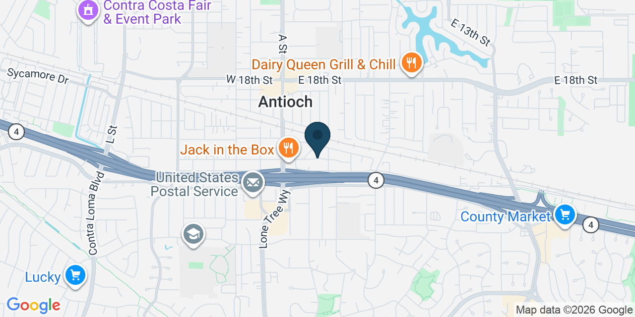 Map showing Antioch, Contra Costa County, CA