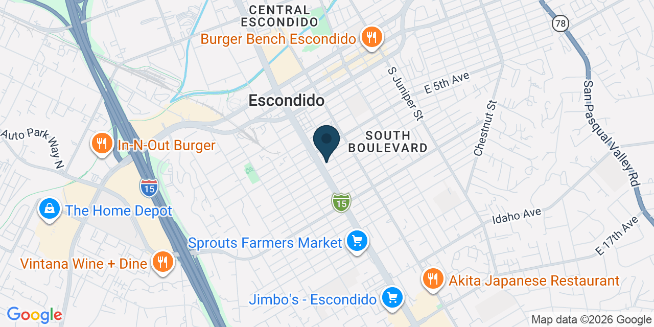 Map showing Escondido, San Diego County, CA