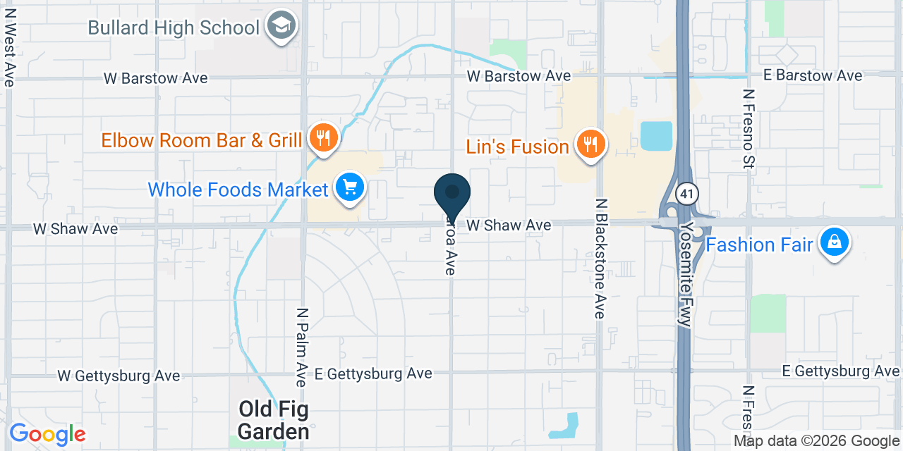 Map showing Old Fig Garden, Fresno County, CA