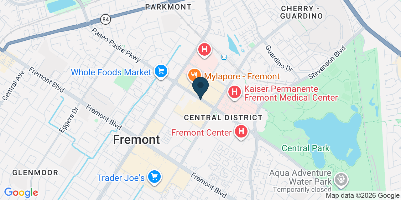 Map showing Fremont, Alameda County, CA