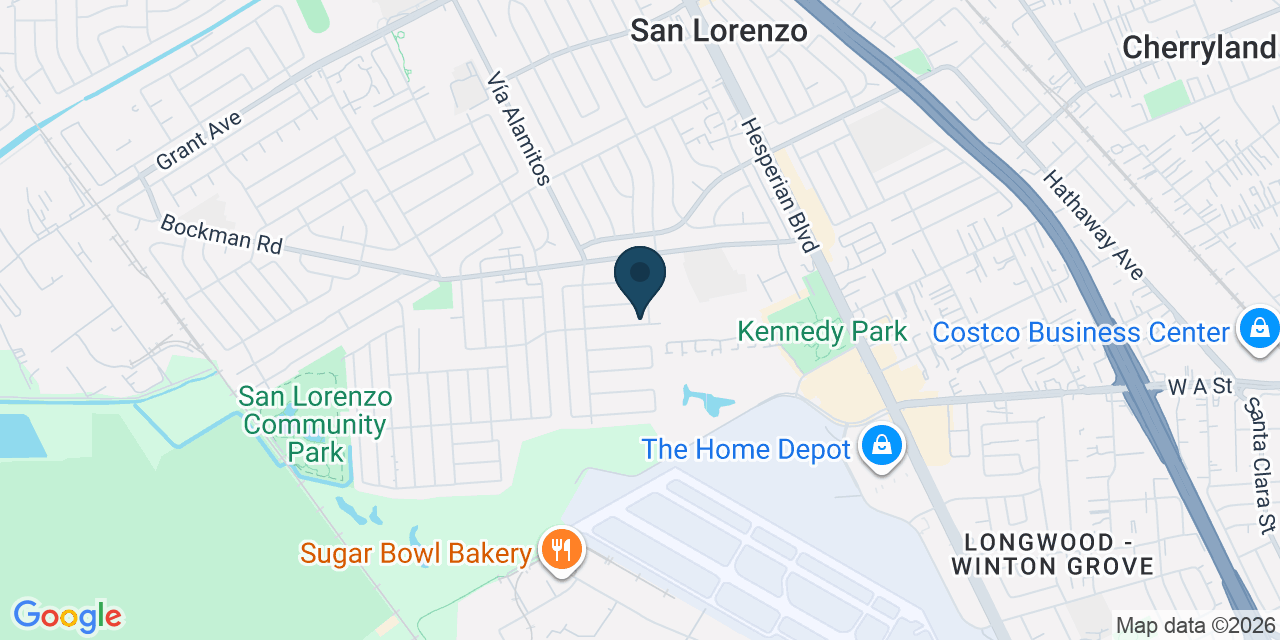 Map showing San Lorenzo, Alameda County, CA