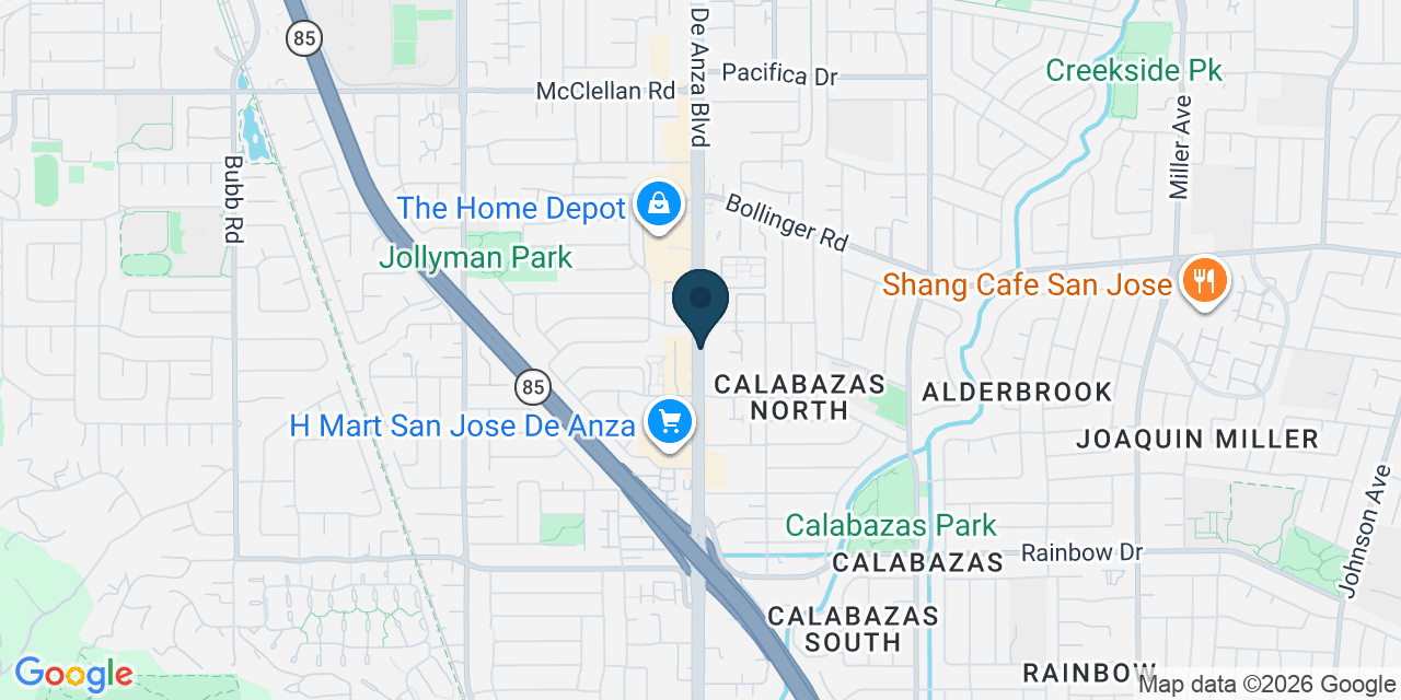 Map showing Santa Clara County, CA