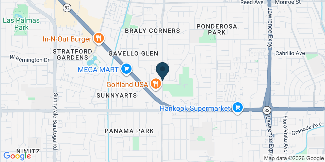 Map showing Sunnyvale, Santa Clara County, CA
