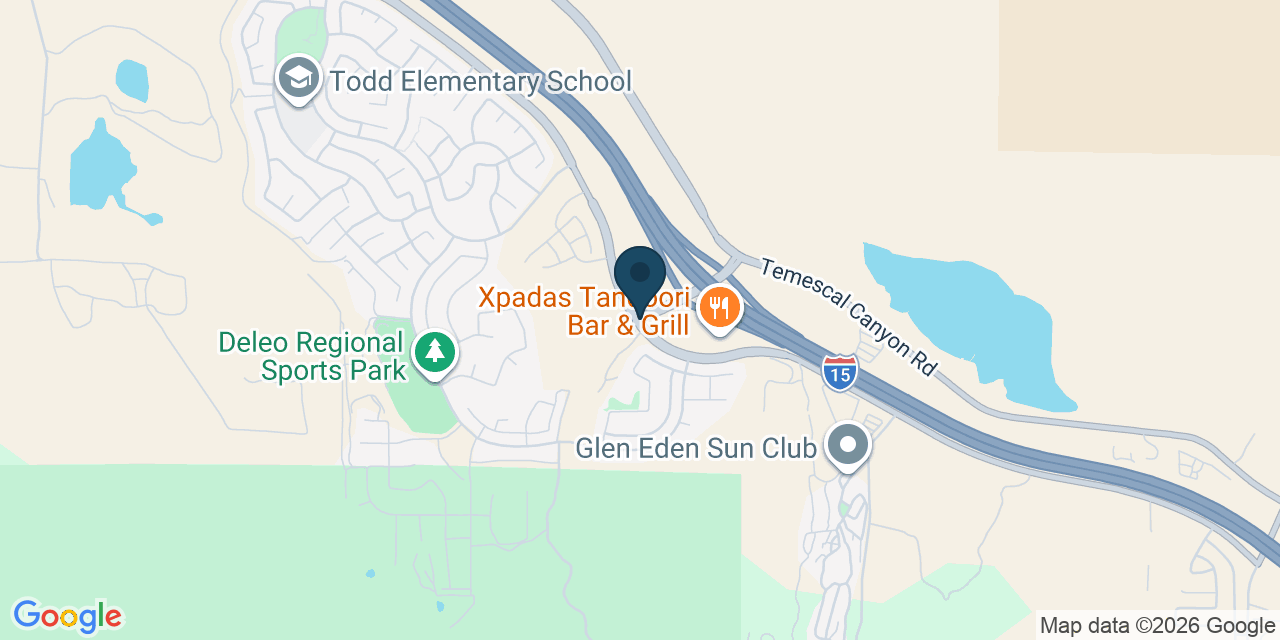 Map showing Temescal Valley, Riverside County, CA