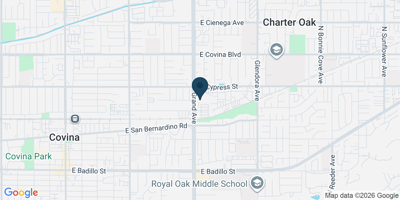 Map showing Covina, Los Angeles County, CA