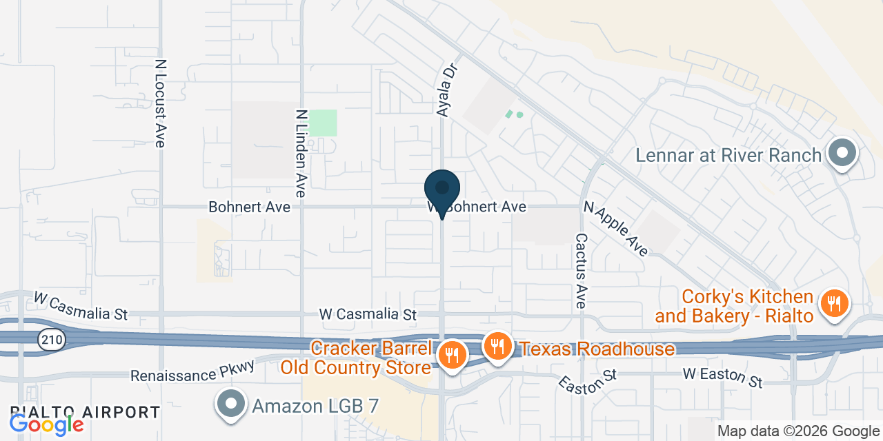 Map showing Rialto, San Bernardino County, CA