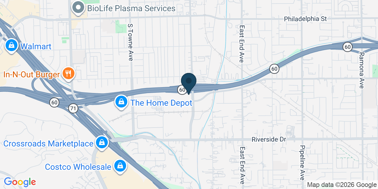Map showing Pomona, Los Angeles County, CA