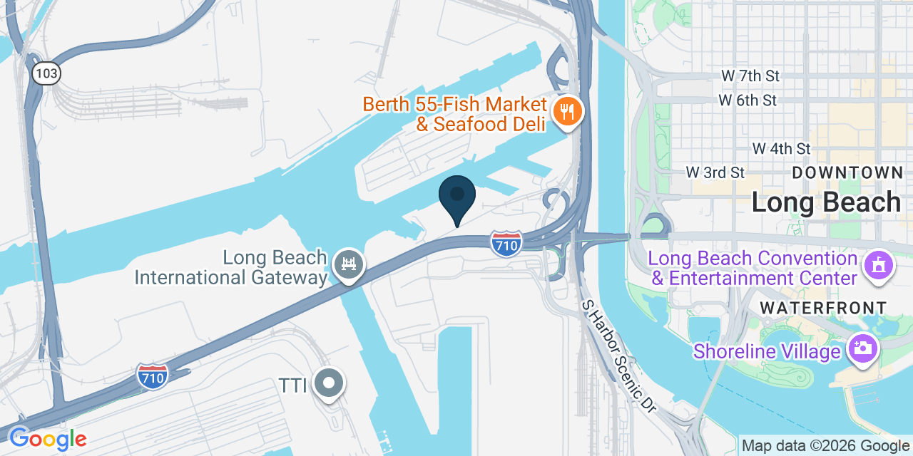 Map showing Long Beach, Los Angeles County, CA