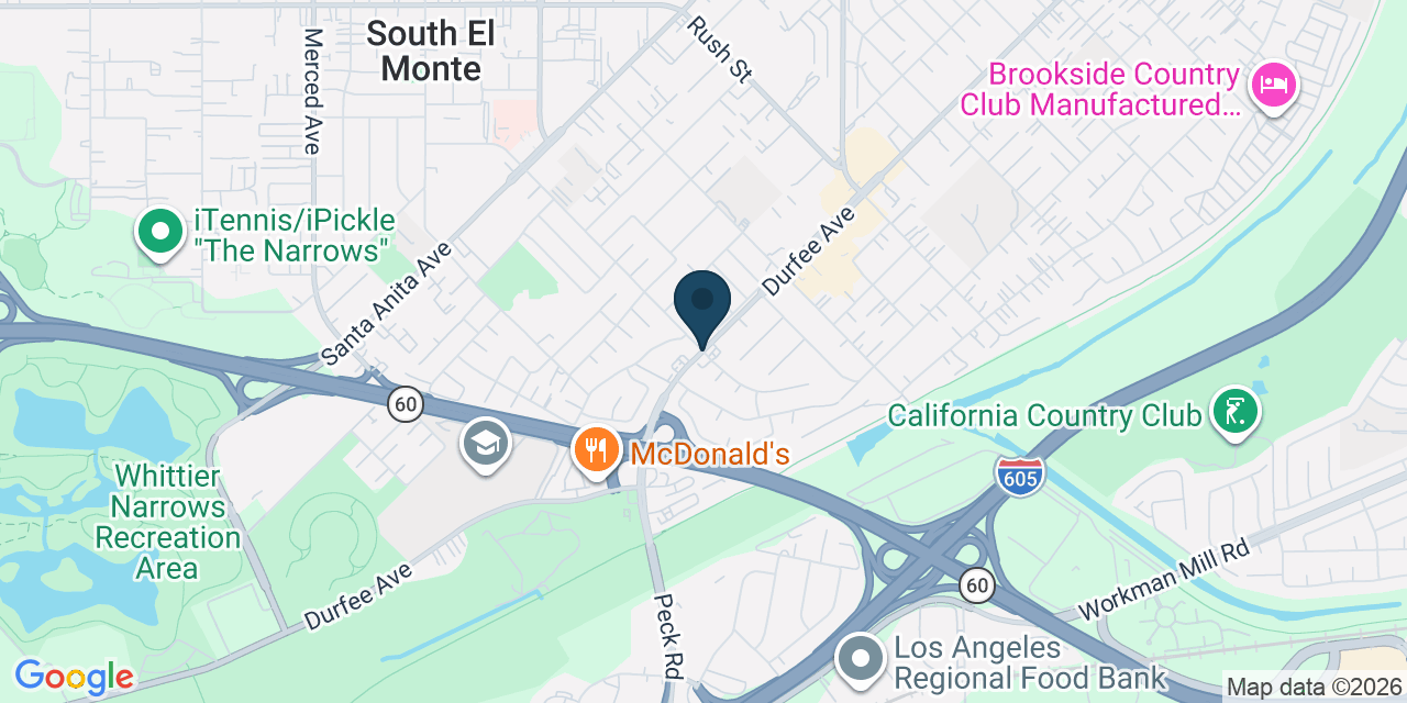 Map showing South El Monte, Los Angeles County, CA