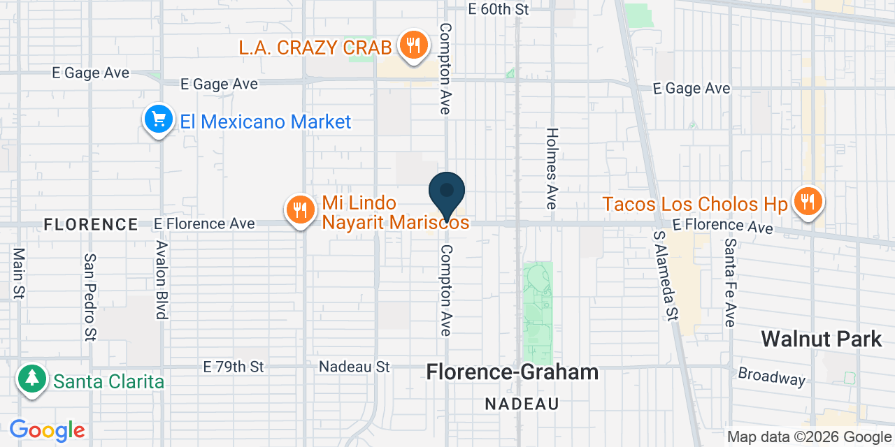 Map showing Florence-Graham, Los Angeles County, CA