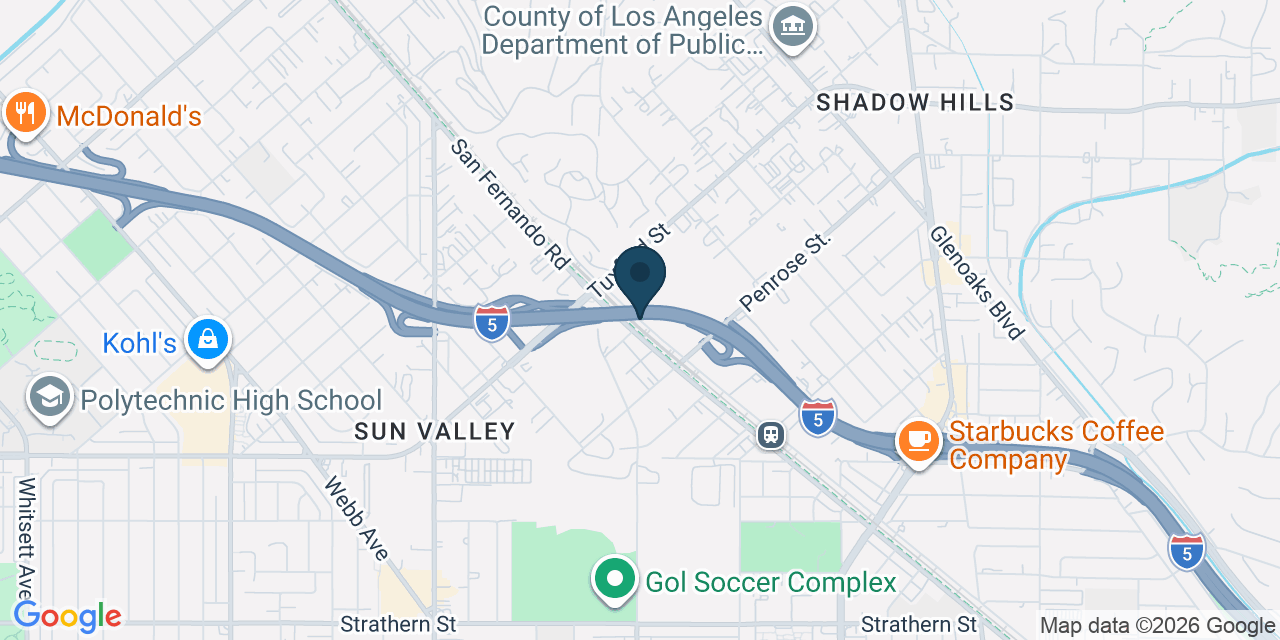 Map showing Los Angeles County, CA