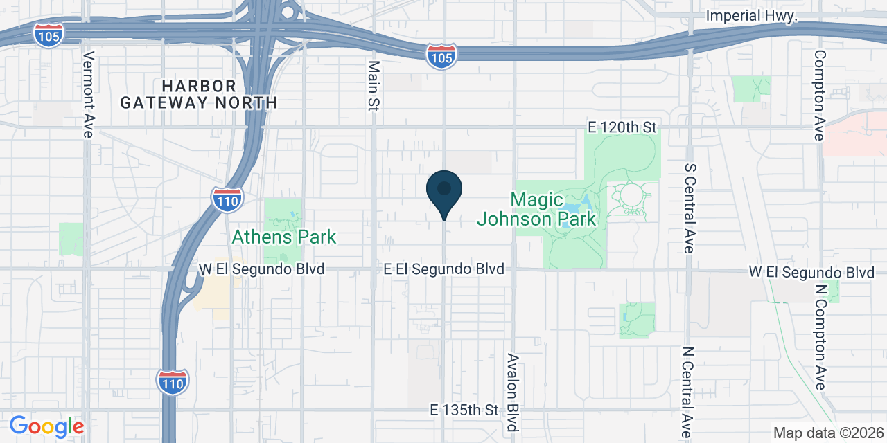 Map showing West Rancho Dominguez, Los Angeles County, CA