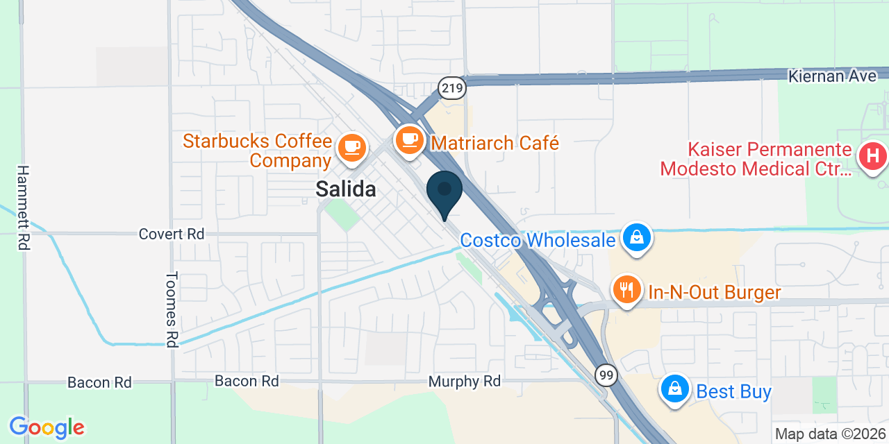 Map showing Stanislaus County, CA
