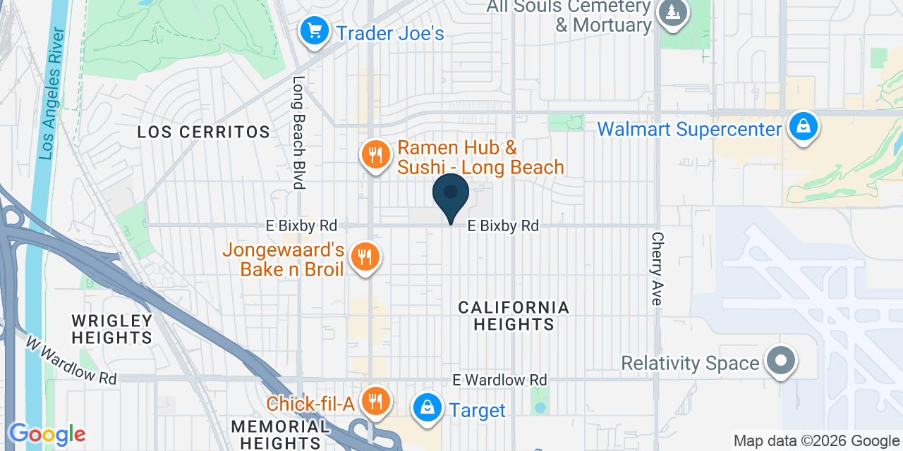 Map showing Long Beach, Los Angeles County, CA