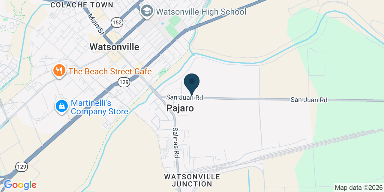 Map showing Pajaro, Monterey County, CA