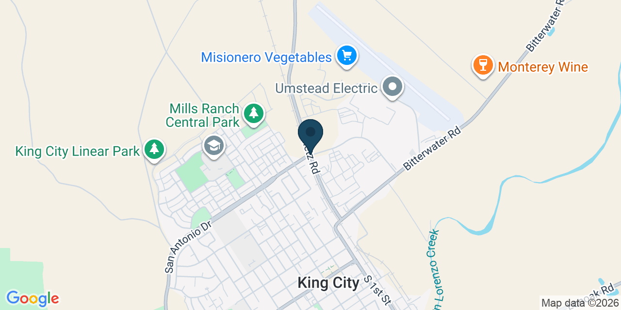 Map showing King City, Monterey County, CA