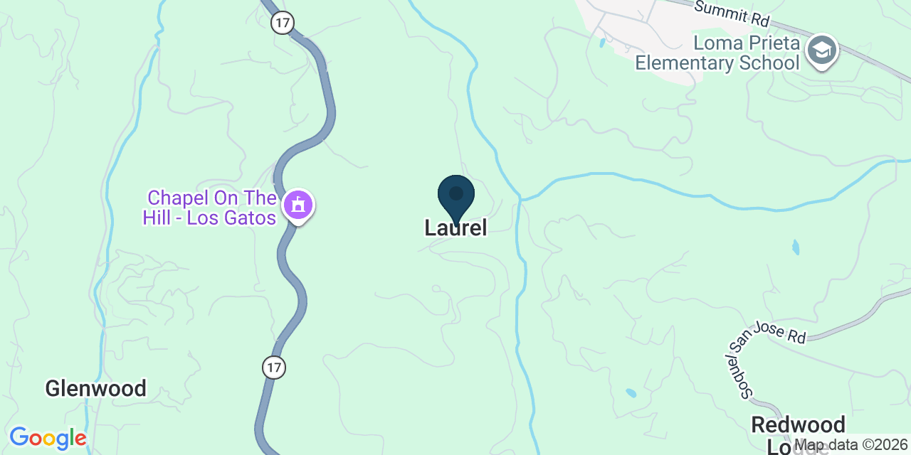 Map showing Laurel, Santa Cruz County, CA