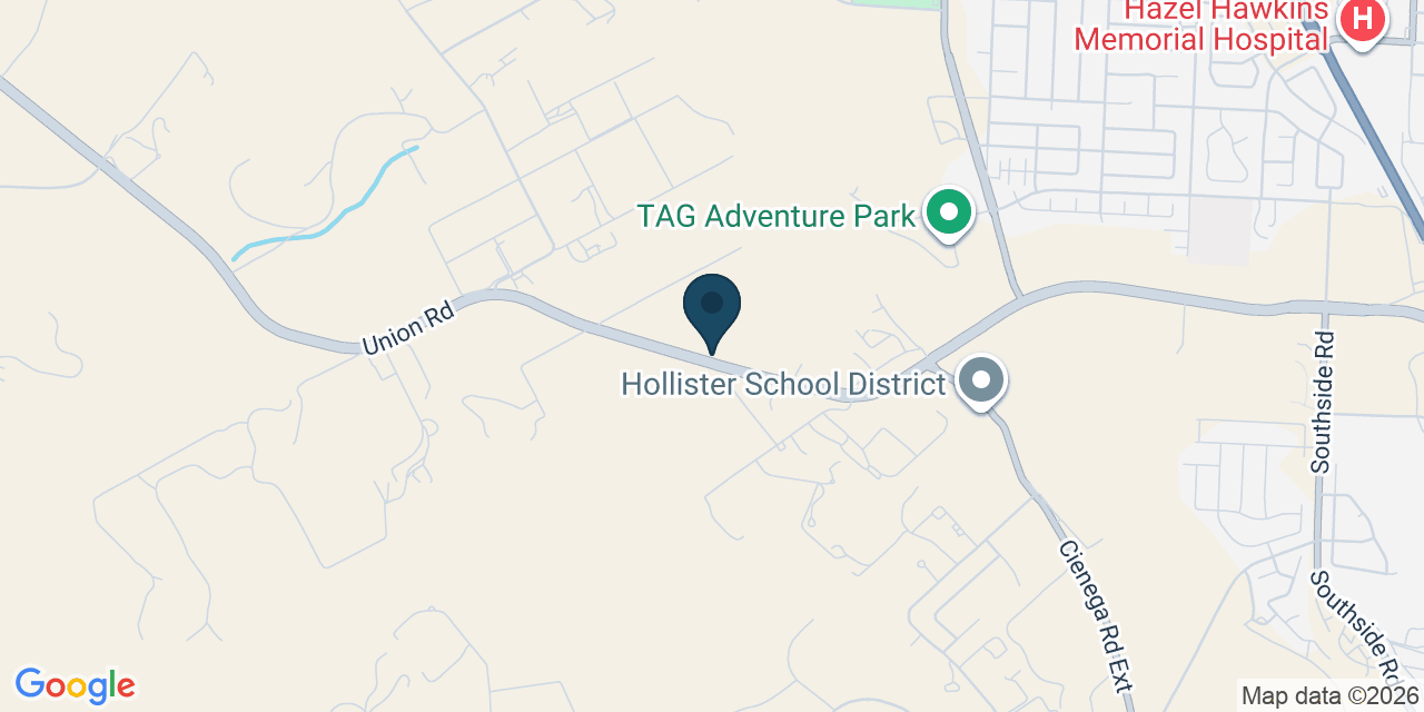 Map showing Hollister, San Benito County, CA