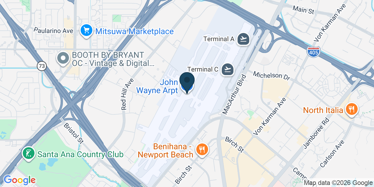 Map showing Santa Ana, Orange County, CA