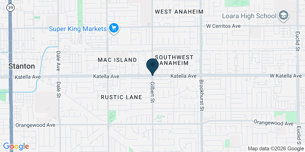 Map showing Garden Grove, Orange County, CA