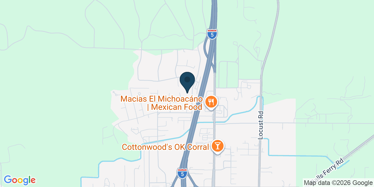 Map showing Cottonwood, Shasta County, CA