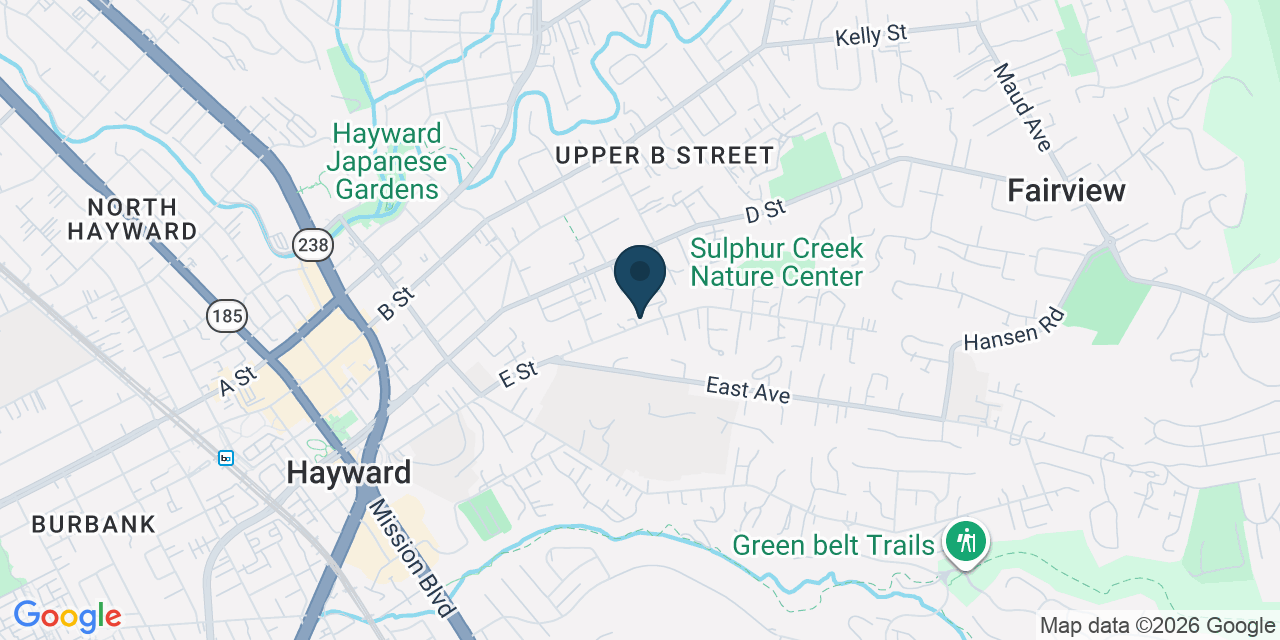 Map showing Hayward, Alameda County, CA
