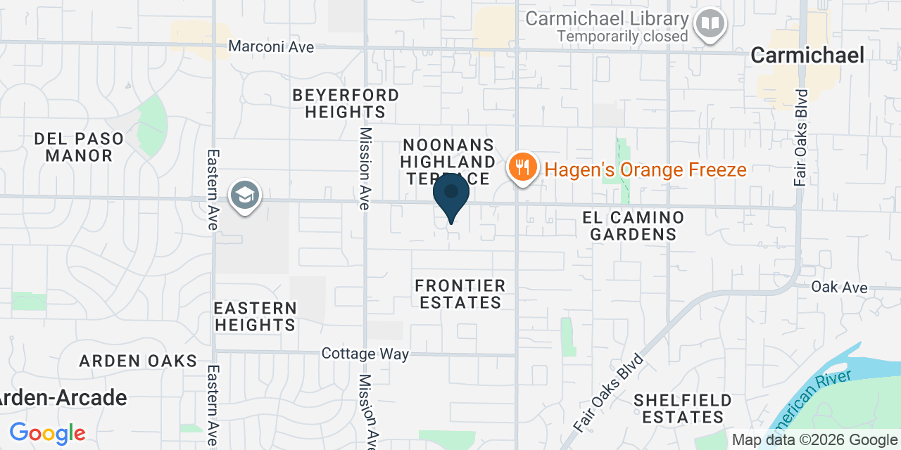 Map showing Carmichael, Sacramento County, CA