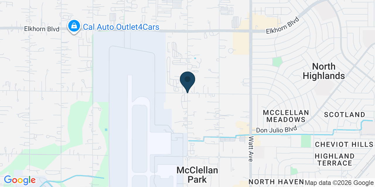 Map showing North Highlands, Sacramento County, CA