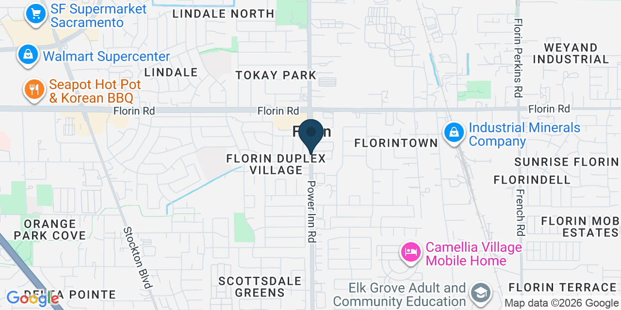 Map showing Florin, Sacramento County, CA