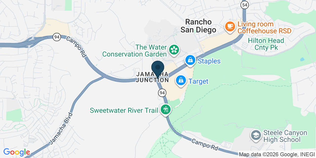 Map showing Rancho San Diego, San Diego County, CA