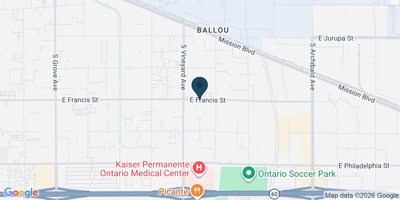 Map showing Ontario, San Bernardino County, CA