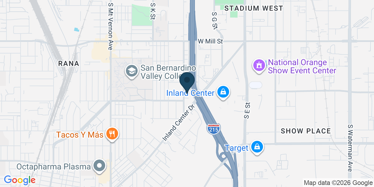 Map showing San Bernardino, San Bernardino County, CA