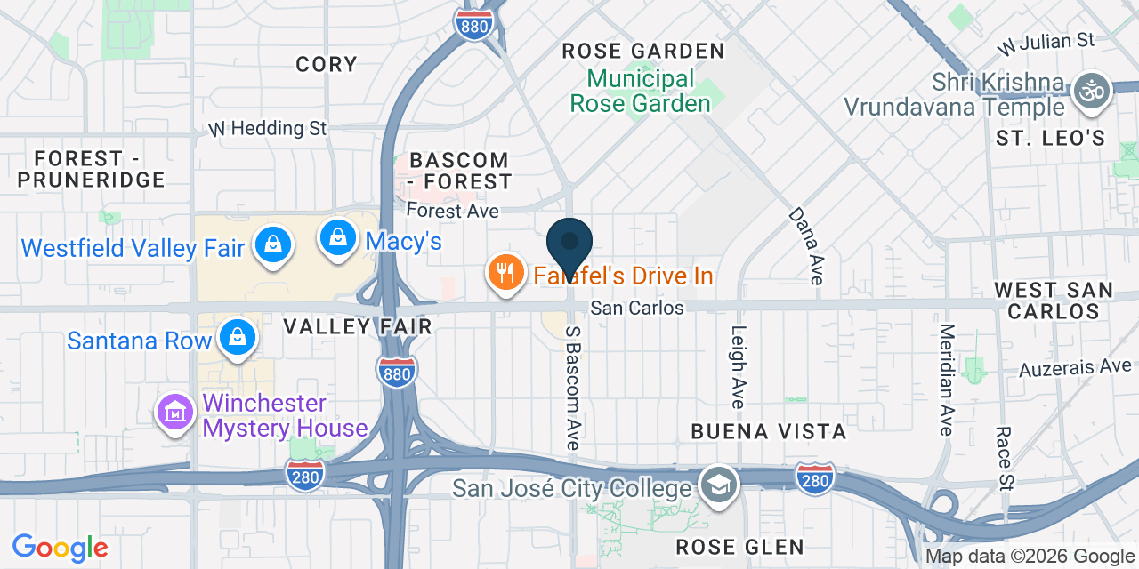 Map showing San Jose, Santa Clara County, CA