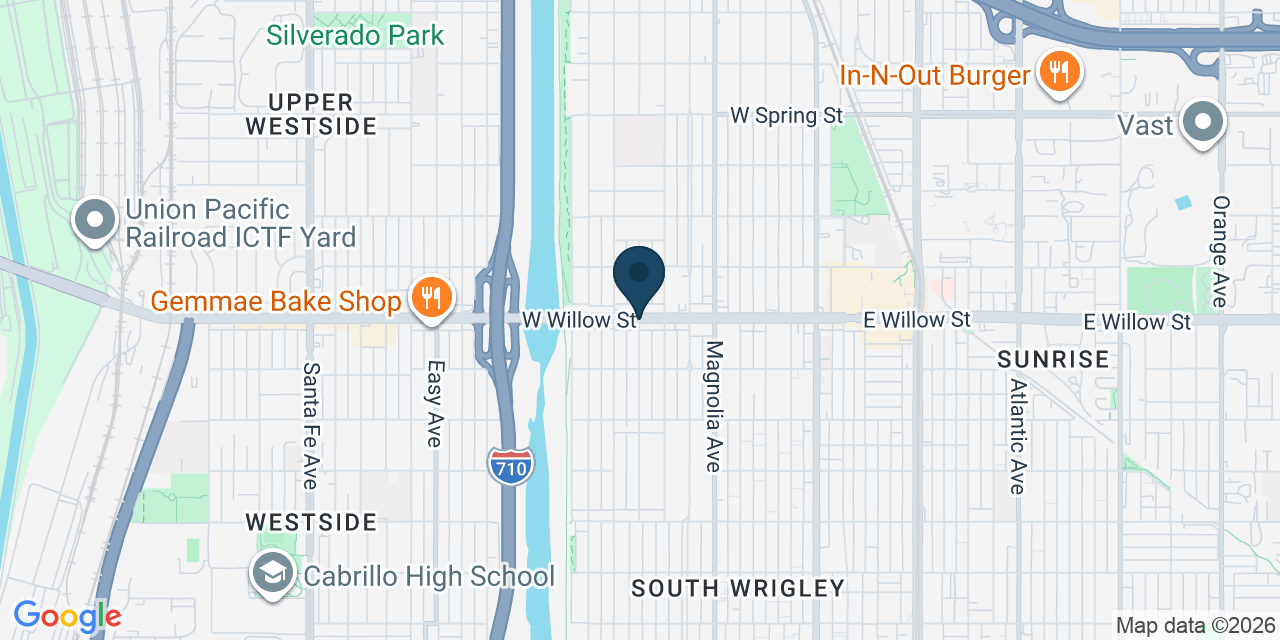 Map showing Long Beach, Los Angeles County, CA