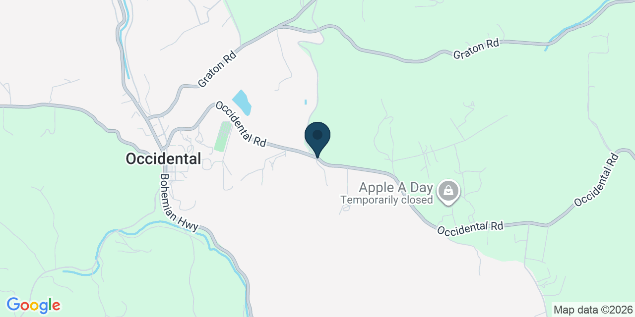 Map showing Occidental, Sonoma County, CA