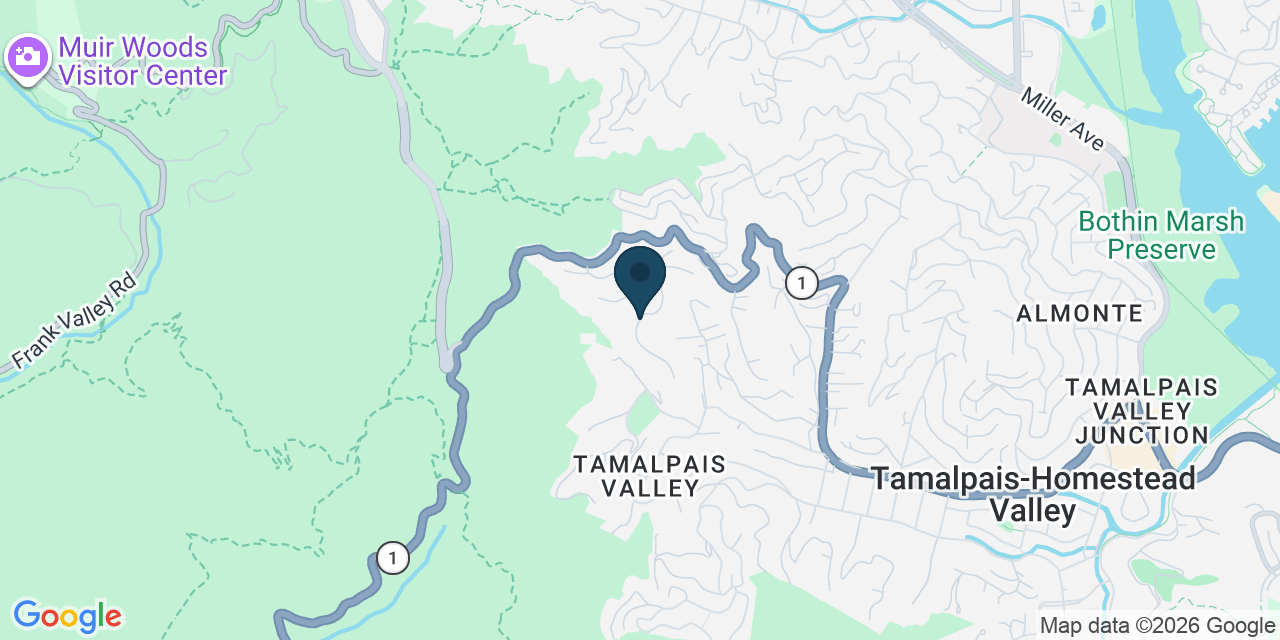 Map showing Tamalpais-Homestead Valley, Marin County, CA