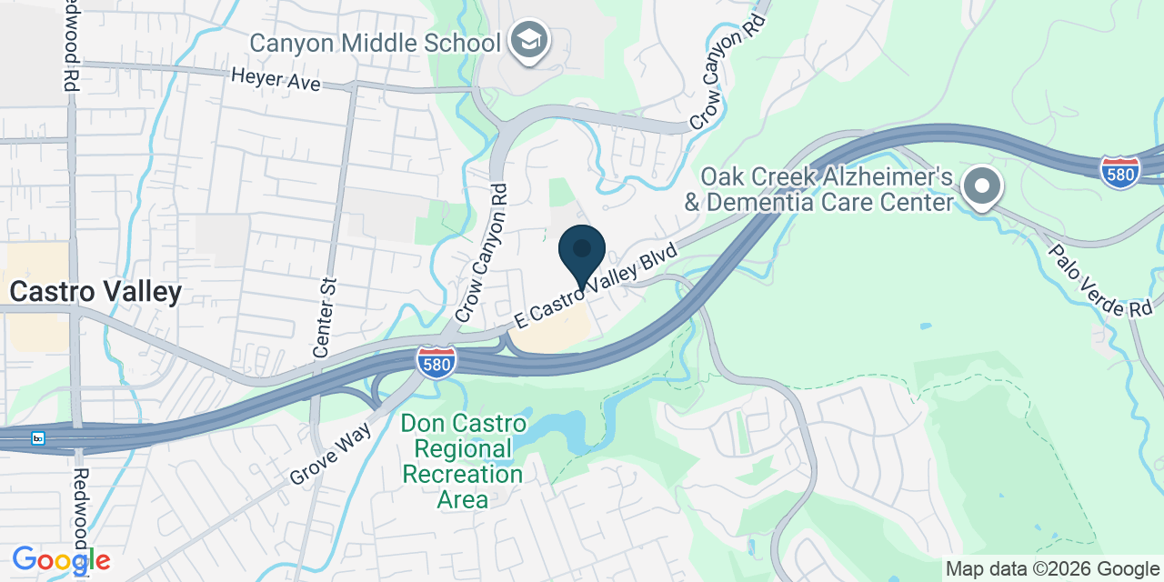 Map showing Castro Valley, Alameda County, CA