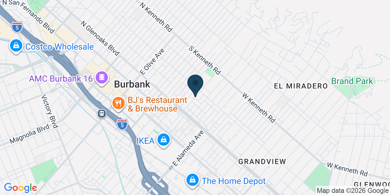 Map showing Burbank, Los Angeles County, CA