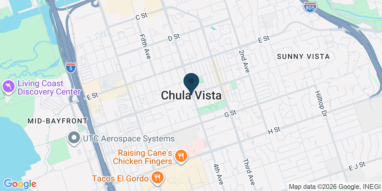 Map showing Chula Vista, San Diego County, CA