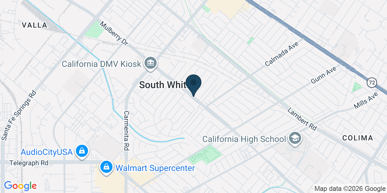Map showing South Whittier, Los Angeles County, CA