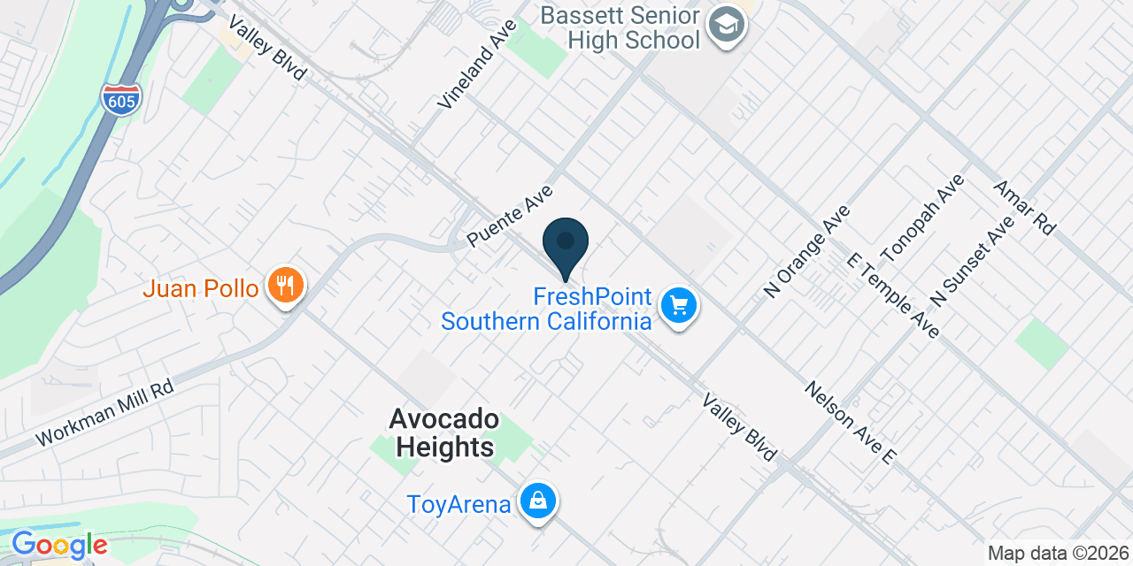 Map showing Avocado Heights, Los Angeles County, CA
