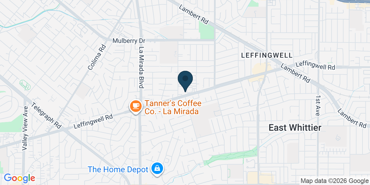 Map showing Whittier, Los Angeles County, CA