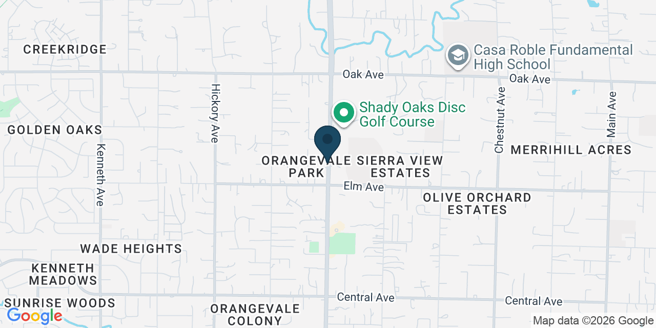 Map showing Orangevale, Sacramento County, CA