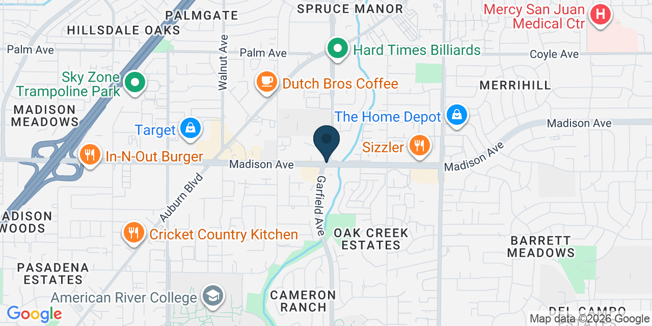 Map showing Carmichael, Sacramento County, CA