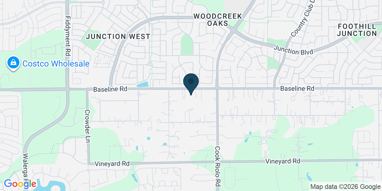 Map showing Roseville, Placer County, CA