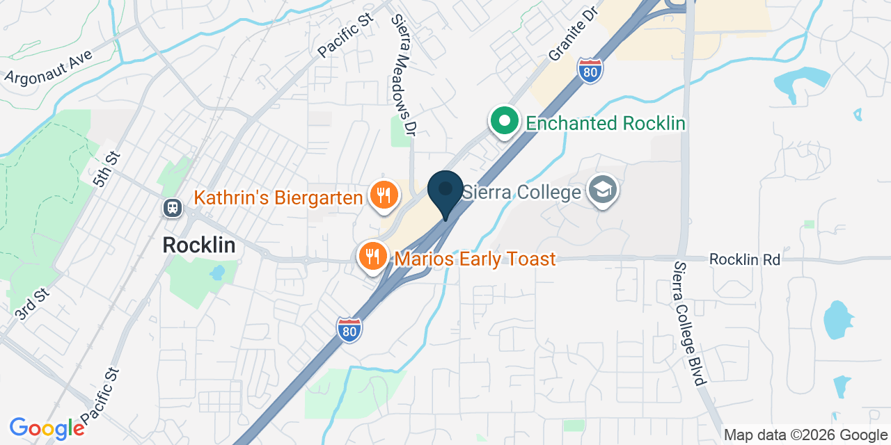 Map showing Rocklin, Placer County, CA