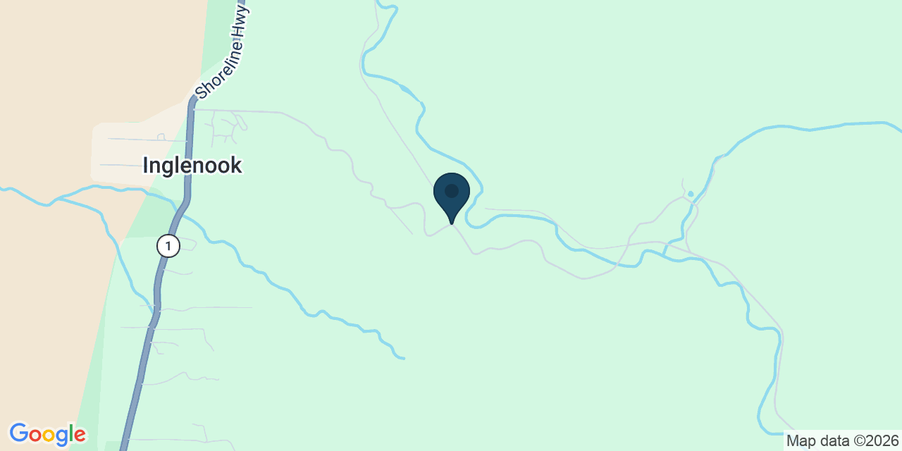 Map showing Mendocino County, CA